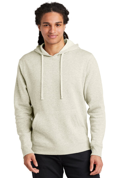 District DT6600 Mens V.I.T. Heavyweight Fleece Hooded Sweatshirt Hoodie w/ Pouch Pocket Heather Oatmeal Model Front