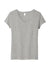 District DT664 Womens Medal Short Sleeve V-Neck T-Shirt Light Grey Flat Front