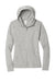 District DT665 Womens Medal Full Zip Hooded Sweatshirt Hoodie w/ Pockets Light Grey Flat Front