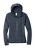 District DT665 Womens Medal Full Zip Hooded Sweatshirt Hoodie w/ Pockets New Navy Blue Flat Front