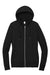 District DT673 Womens French Terry Full Zip Hooded Sweatshirt Hoodie w/ Pockets Black Flat Front