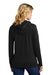 District DT673 Womens French Terry Full Zip Hooded Sweatshirt Hoodie w/ Pockets Black Model Back