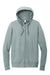 District DT673 Womens French Terry Full Zip Hooded Sweatshirt Hoodie w/ Pockets Heather Flint Blue Flat Front