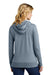 District DT673 Womens French Terry Full Zip Hooded Sweatshirt Hoodie w/ Pockets Heather Flint Blue Model Back