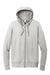 District DT673 Womens French Terry Full Zip Hooded Sweatshirt Hoodie w/ Pockets Heather Light Grey Flat Front