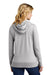 District DT673 Womens French Terry Full Zip Hooded Sweatshirt Hoodie w/ Pockets Heather Light Grey Model Back