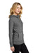 District DT673 Womens French Terry Full Zip Hooded Sweatshirt Hoodie w/ Pockets Washed Coal Grey Model Side