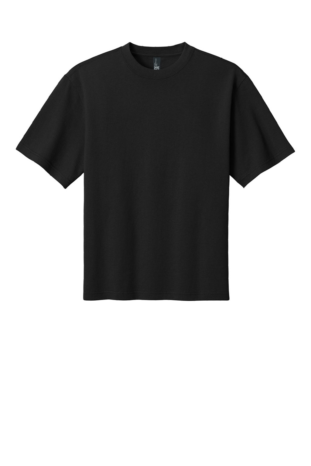 District DT7075 Mens Gritty Short Sleeve Crewneck T-Shirt Black Flat Front