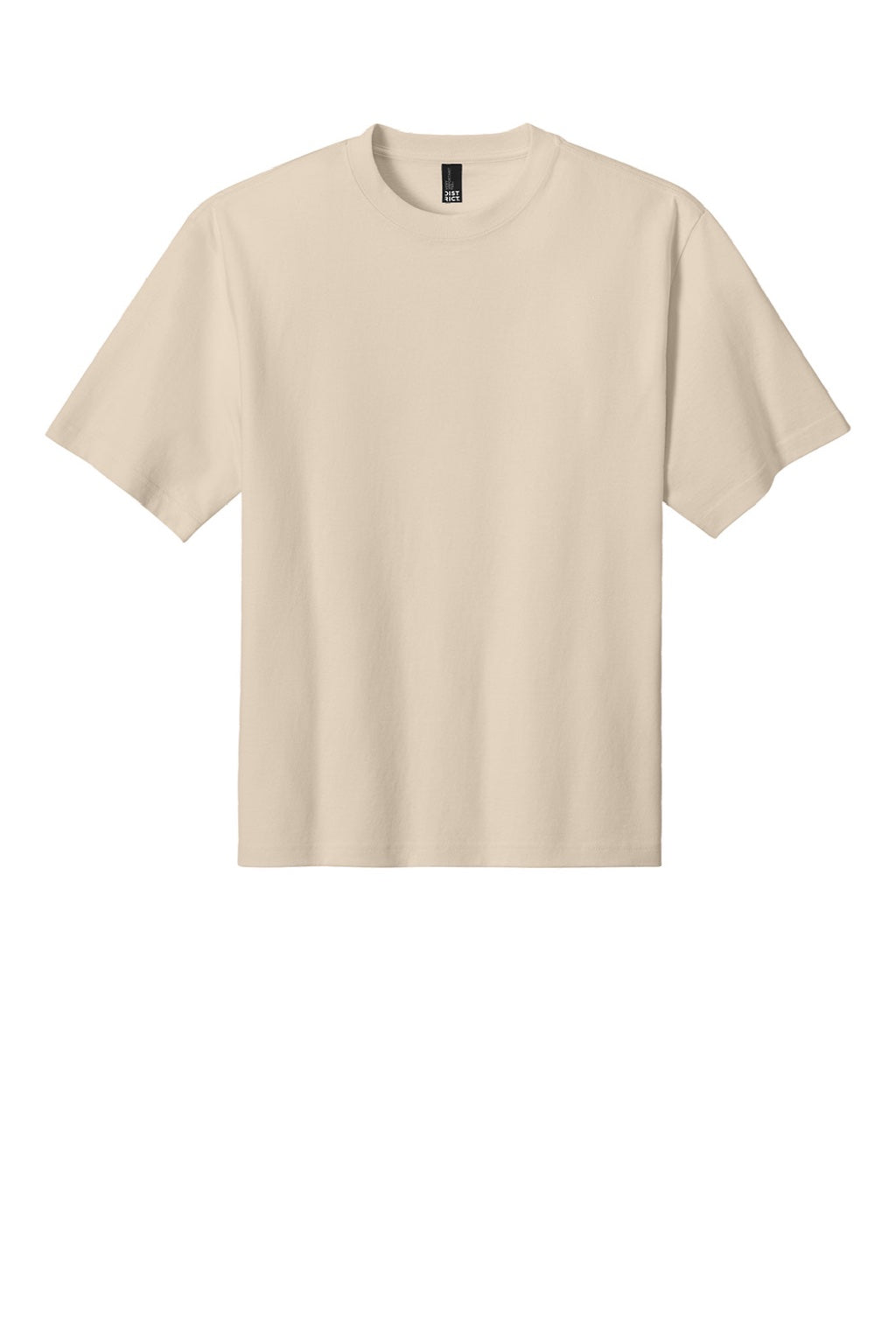 District DT7075 Mens Gritty Short Sleeve Crewneck T-Shirt Chai Flat Front