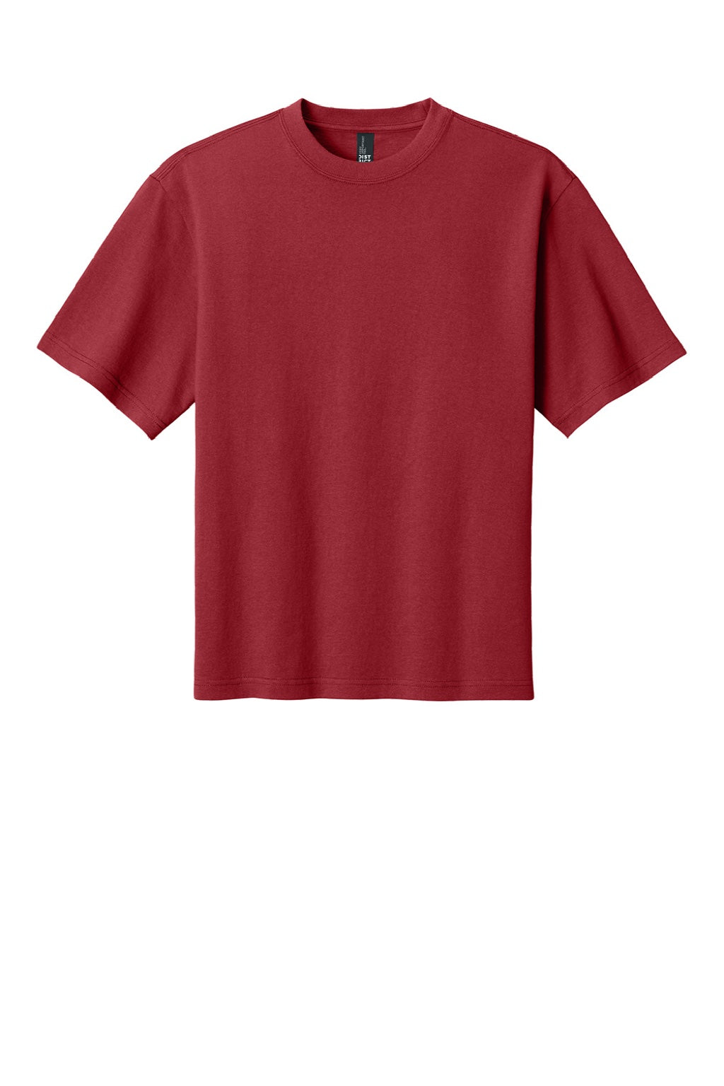 District DT7075 Mens Gritty Short Sleeve Crewneck T-Shirt Cherrywood Red Flat Front