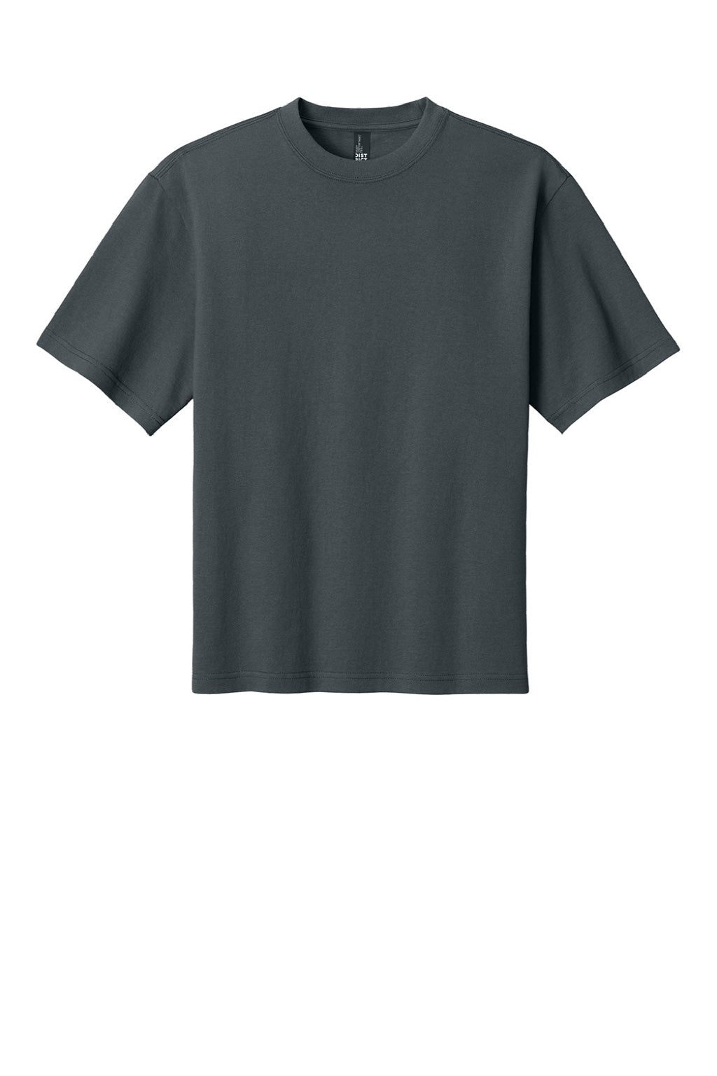 District DT7075 Mens Gritty Short Sleeve Crewneck T-Shirt Graphite Grey Flat Front