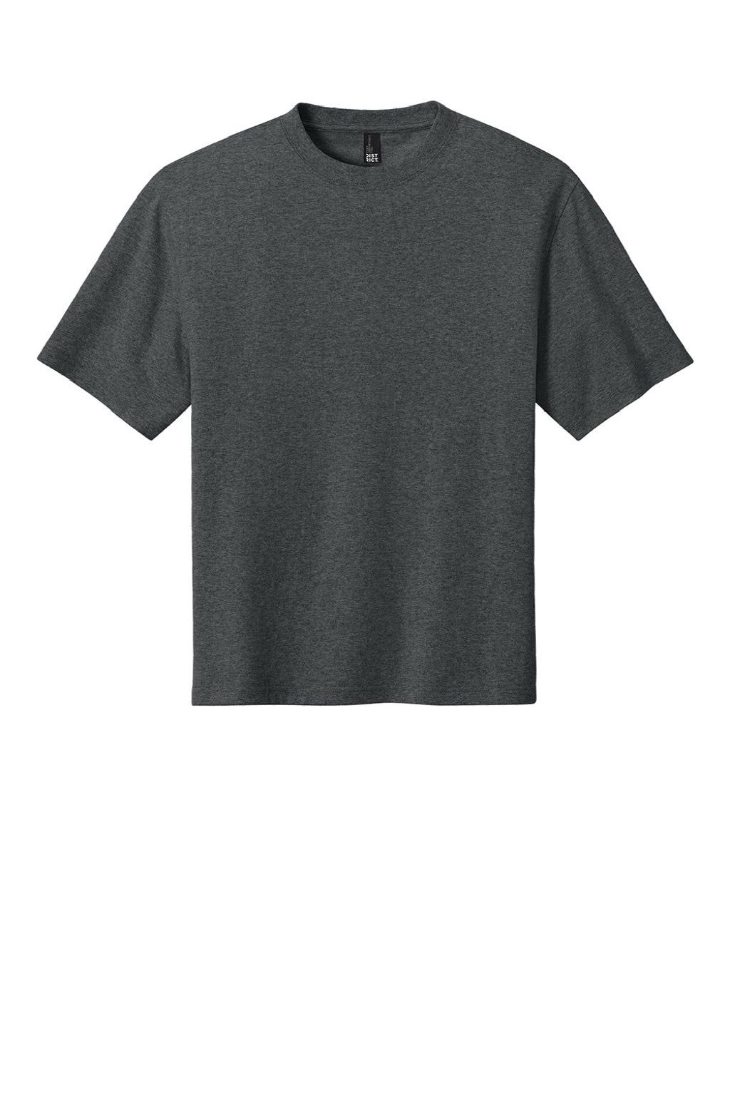 District DT7075 Mens Gritty Short Sleeve Crewneck T-Shirt Heather Charcoal Grey Flat Front