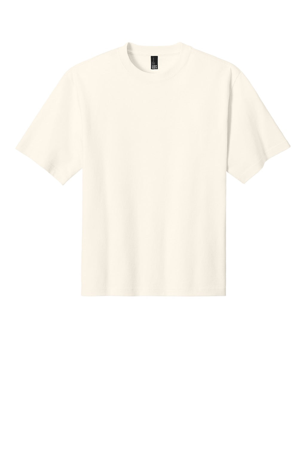 District DT7075 Mens Gritty Short Sleeve Crewneck T-Shirt Ivory Flat Front