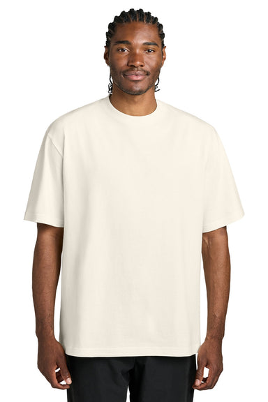 District DT7075 Mens Gritty Short Sleeve Crewneck T-Shirt Ivory Model Front