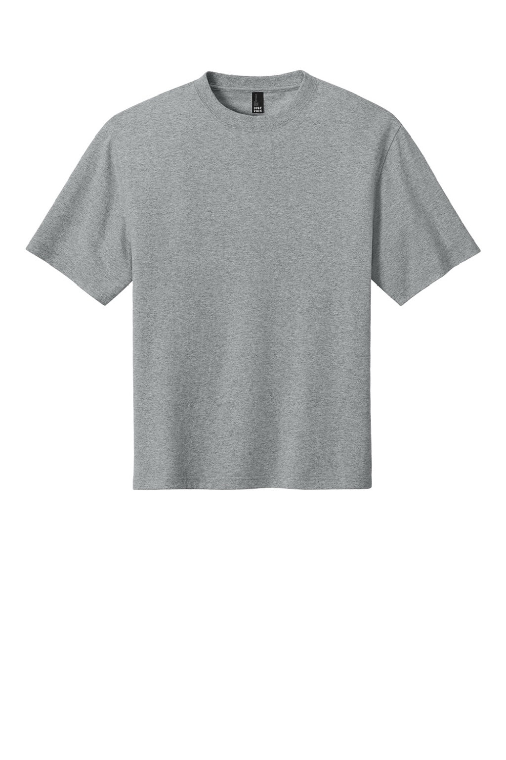 District DT7075 Mens Gritty Short Sleeve Crewneck T-Shirt Heather Light Grey Flat Front