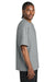 District DT7075 Mens Gritty Short Sleeve Crewneck T-Shirt Heather Light Grey Model Side