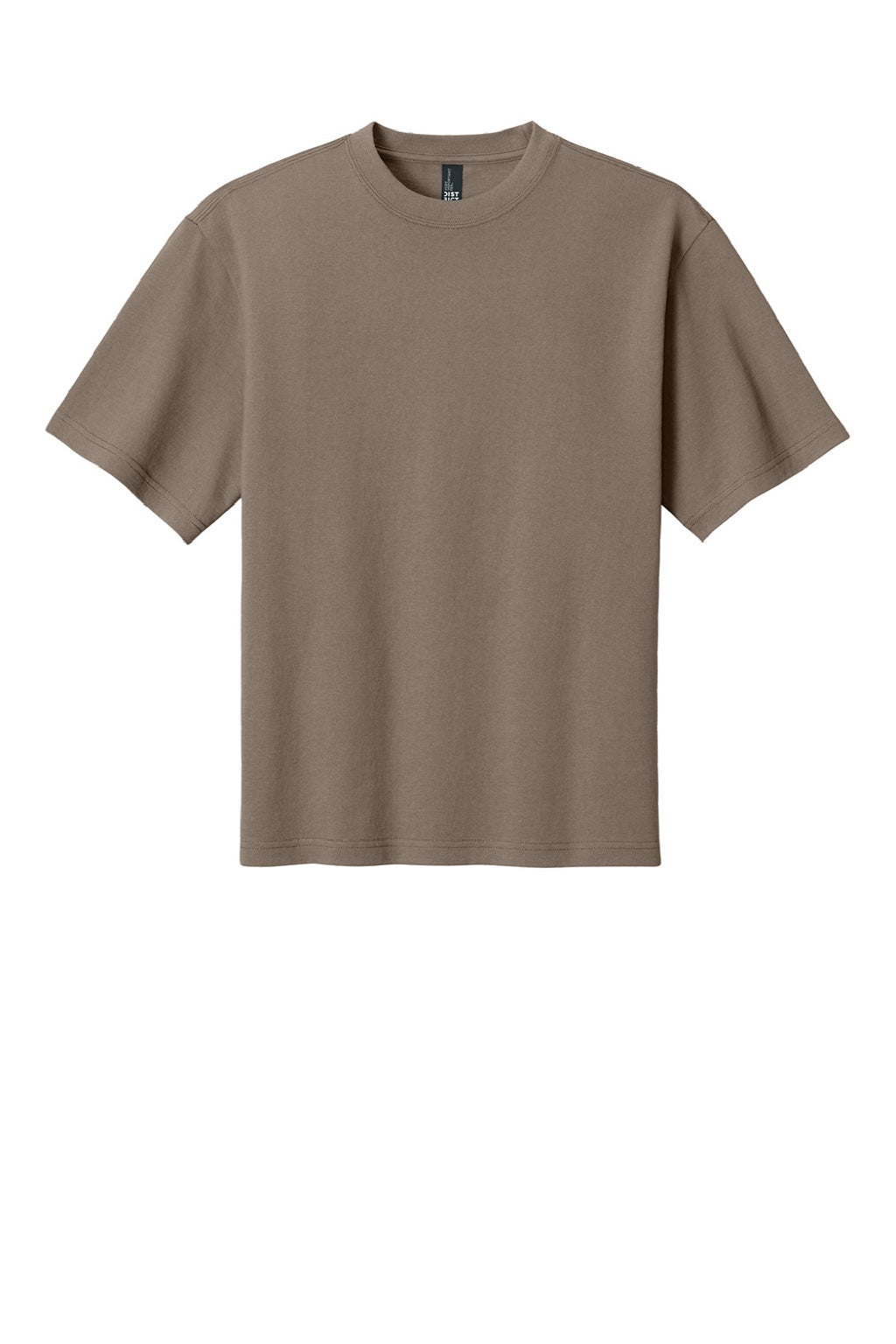 District DT7075 Mens Gritty Short Sleeve Crewneck T-Shirt Warm Taupe Brown Flat Front