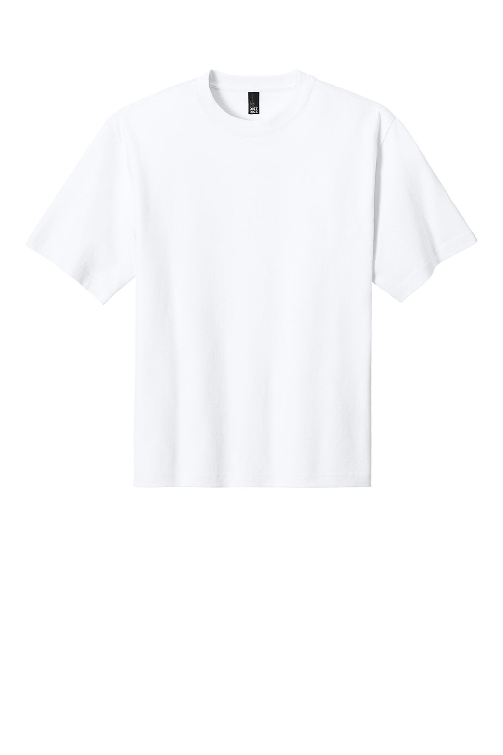 District DT7075 Mens Gritty Short Sleeve Crewneck T-Shirt White Flat Front
