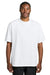 District DT7075 Mens Gritty Short Sleeve Crewneck T-Shirt White Model Front