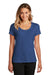 District DT7501 Womens Flex Short Sleeve Scoop Neck T-Shirt Heather Deep Royal Blue Model Front