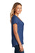 District DT7501 Womens Flex Short Sleeve Scoop Neck T-Shirt Heather Deep Royal Blue Model Side