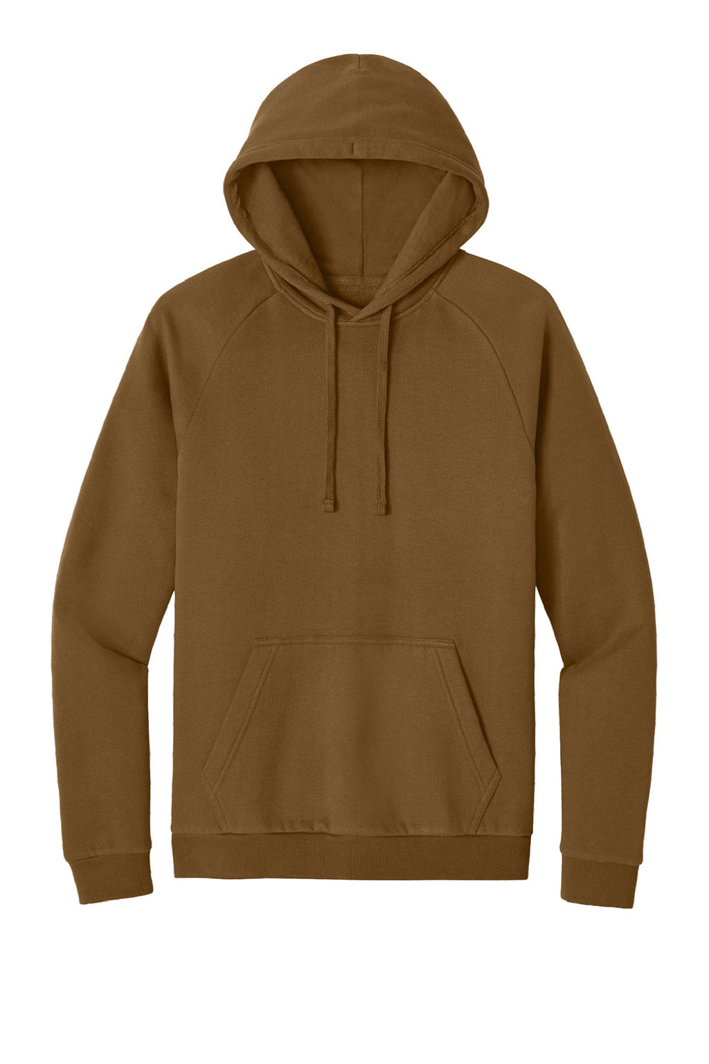 District DT7800 Mens Cloud Fleece Hooded Sweatshirt Hoodie w/ Pouch Pocket Duck Brown Flat Front