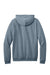 District DT7800 Mens Cloud Fleece Hooded Sweatshirt Hoodie w/ Pouch Pocket Heather Flint Blue Flat Back
