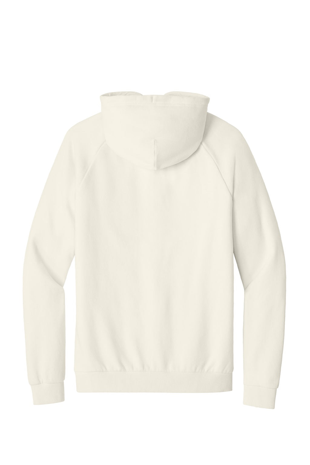 District DT7800 Mens Cloud Fleece Hooded Sweatshirt Hoodie w/ Pouch Pocket Gardenia Flat Back