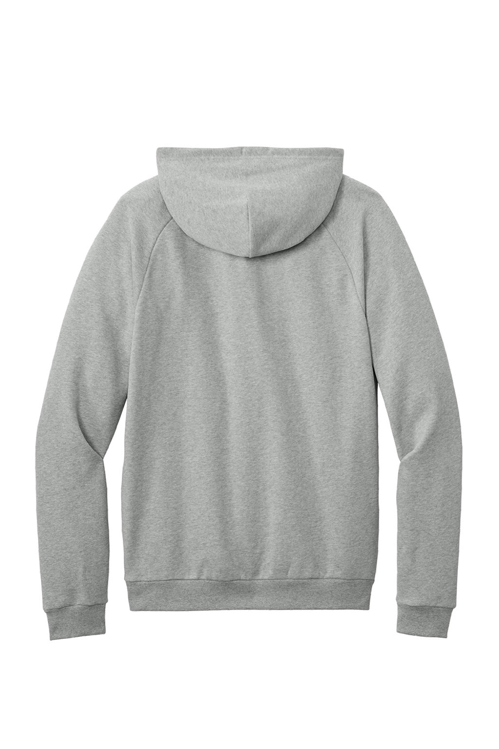 District DT7800 Mens Cloud Fleece Hooded Sweatshirt Hoodie w/ Pouch Pocket Heather Steel Grey Flat Back