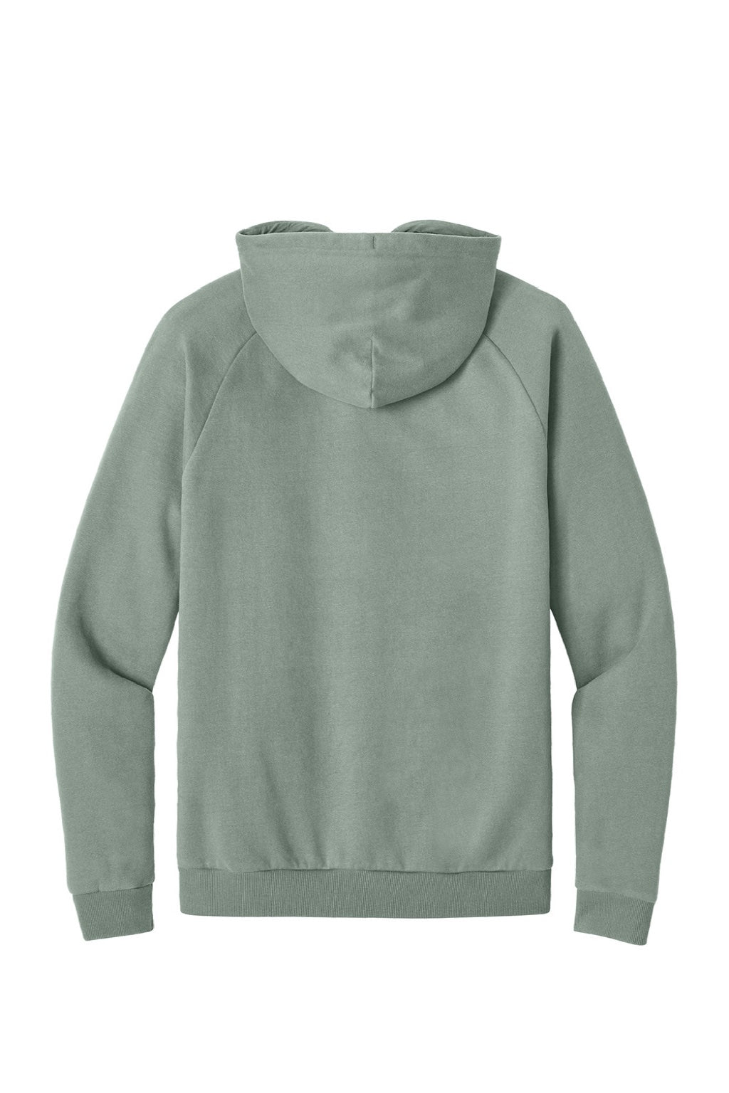 District DT7800 Mens Cloud Fleece Hooded Sweatshirt Hoodie w/ Pouch Pocket Slate Green Flat Back
