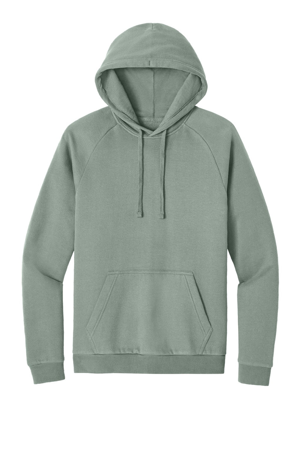 District DT7800 Mens Cloud Fleece Hooded Sweatshirt Hoodie w/ Pouch Pocket Slate Green Flat Front