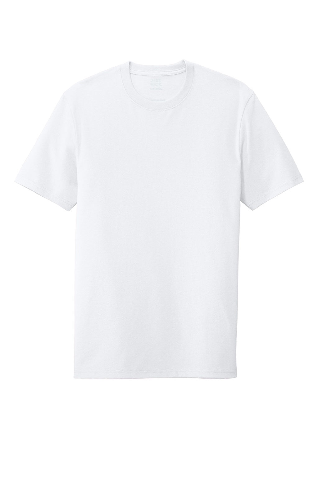 District DT8000 Mens Re-Tee Short Sleeve Crewneck T-Shirt White Flat Front