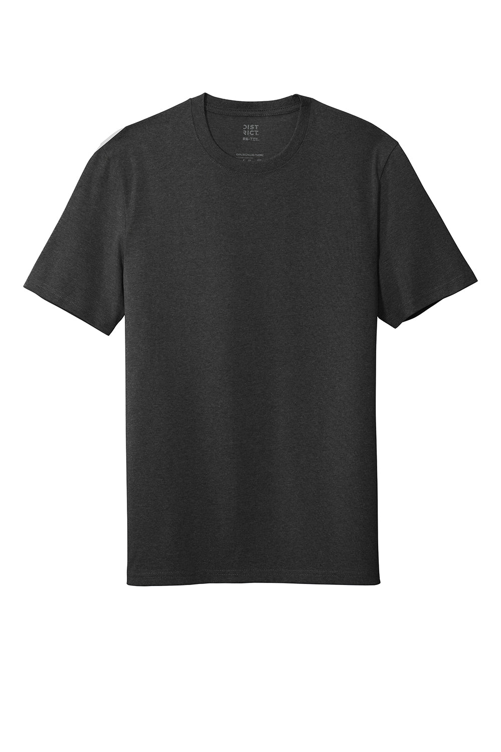 District DT8000 Mens Re-Tee Short Sleeve Crewneck T-Shirt Heather Charcoal Grey Flat Front