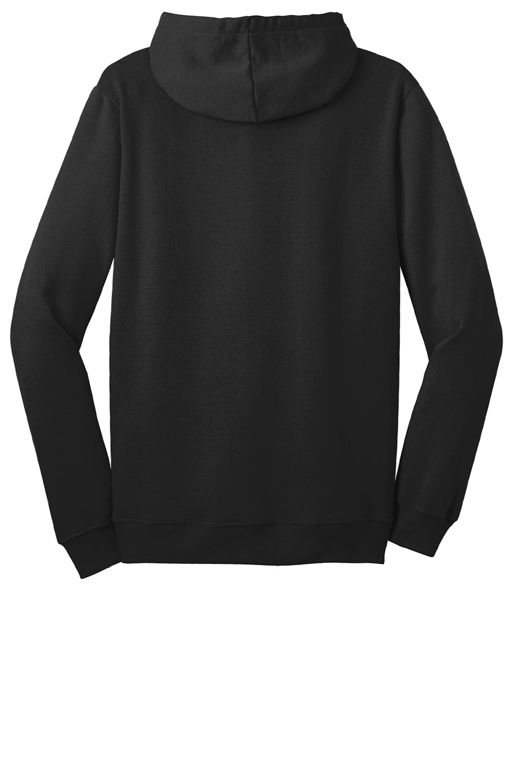 District DT800 Mens The Concert Fleece Full Zip Hooded Sweatshirt Hoodie w/ Pockets Black Flat Back