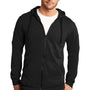 District Mens The Concert Fleece Full Zip Hooded Sweatshirt Hoodie w/ Pockets - Black