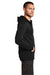 District DT800 Mens The Concert Fleece Full Zip Hooded Sweatshirt Hoodie w/ Pockets Black Model Side