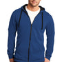 District Mens The Concert Fleece Full Zip Hooded Sweatshirt Hoodie w/ Pockets - Deep Royal Blue