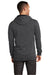 District DT800 Mens The Concert Fleece Full Zip Hooded Sweatshirt Hoodie w/ Pockets Heather Charcoal Grey Model Back