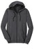 District DT800 Mens The Concert Fleece Full Zip Hooded Sweatshirt Hoodie w/ Pockets Heather Charcoal Grey Flat Front