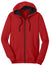 District DT800 Mens The Concert Fleece Full Zip Hooded Sweatshirt Hoodie w/ Pockets New Red Flat Front