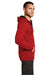 District DT800 Mens The Concert Fleece Full Zip Hooded Sweatshirt Hoodie w/ Pockets New Red Model Side