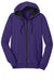District DT800 Mens The Concert Fleece Full Zip Hooded Sweatshirt Hoodie w/ Pockets Purple Flat Front