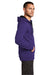 District DT800 Mens The Concert Fleece Full Zip Hooded Sweatshirt Hoodie w/ Pockets Purple Model Side