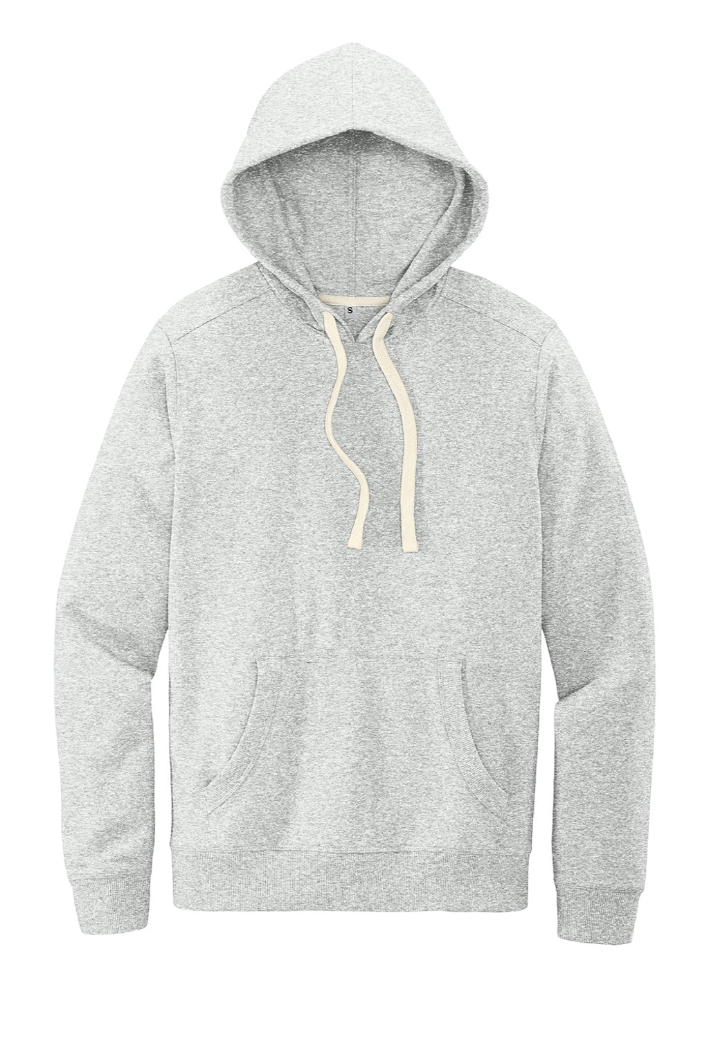 District DT8100 Mens Re-Fleece Hooded Sweatshirt Hoodie w/ Pouch Pocket Ash Grey Flat Front