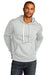 District DT8100 Mens Re-Fleece Hooded Sweatshirt Hoodie w/ Pouch Pocket Ash Grey Model Front