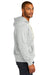 District DT8100 Mens Re-Fleece Hooded Sweatshirt Hoodie w/ Pouch Pocket Ash Grey Model Side