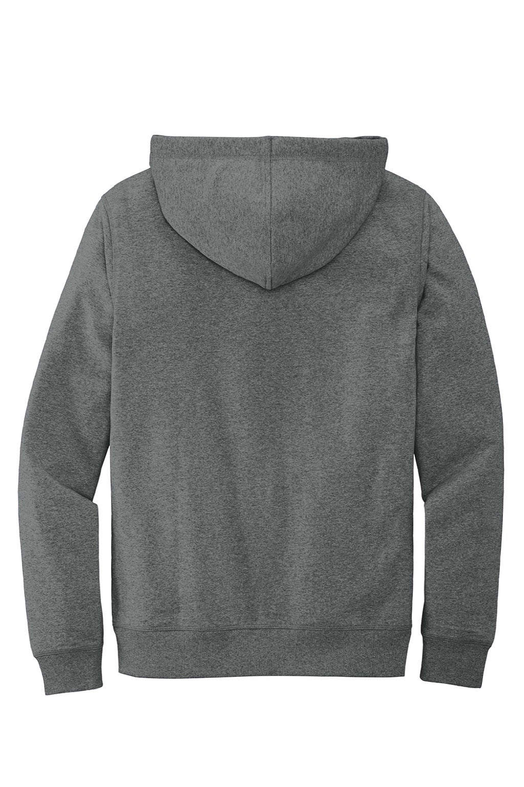District DT8100 Mens Re-Fleece Hooded Sweatshirt Hoodie w/ Pouch Pocket Heather Deep Grey Flat Back