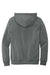 District DT8100 Mens Re-Fleece Hooded Sweatshirt Hoodie w/ Pouch Pocket Heather Deep Grey Flat Back