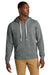 District DT8100 Mens Re-Fleece Hooded Sweatshirt Hoodie w/ Pouch Pocket Heather Deep Grey Model Front