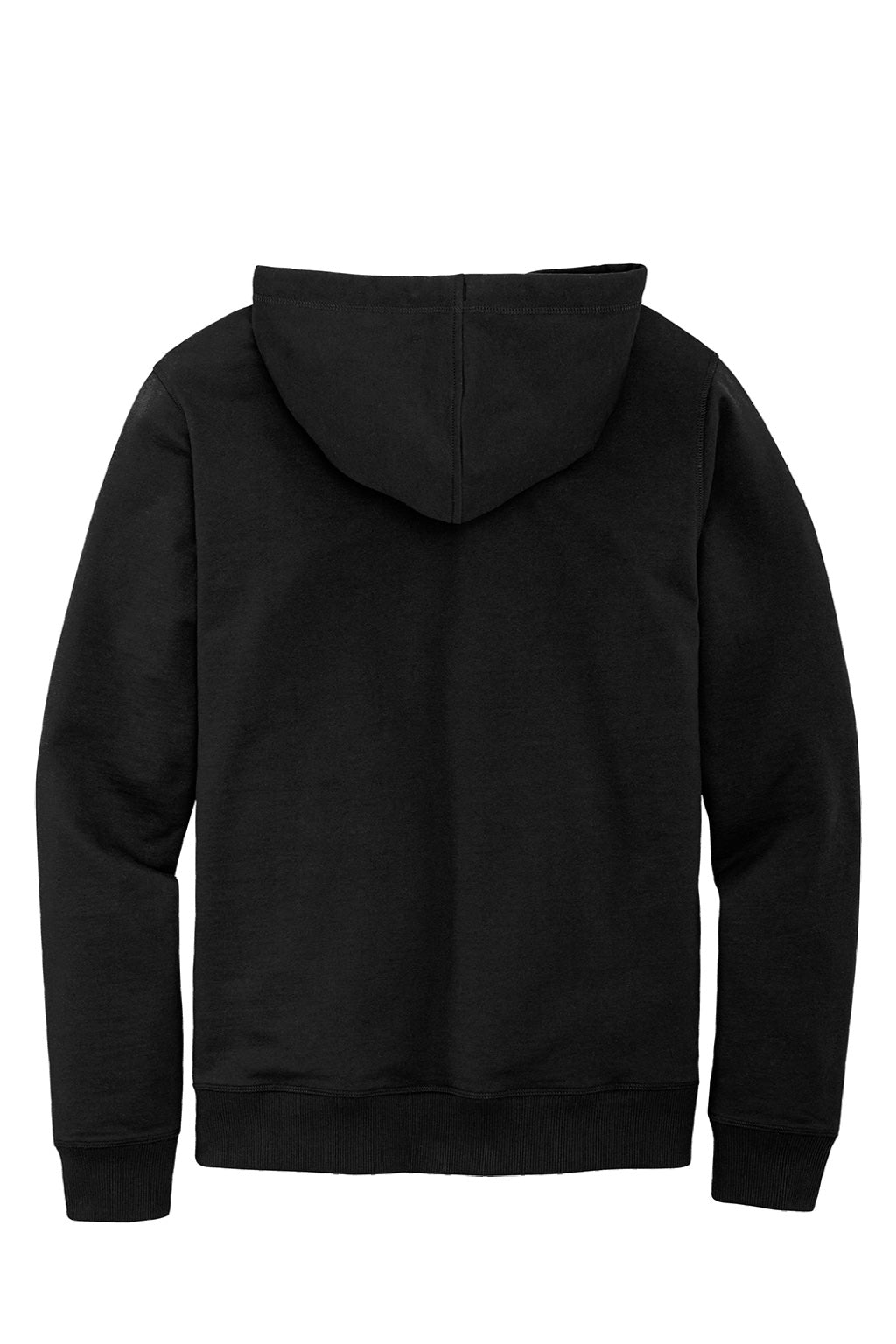 District DT8100 Mens Re-Fleece Hooded Sweatshirt Hoodie w/ Pouch Pocket Black Flat Back